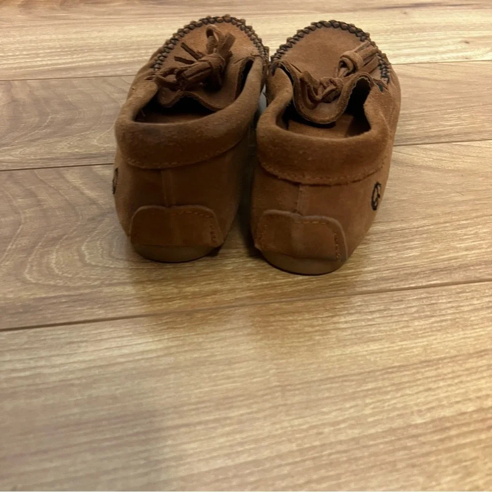Peace Moccasins Women’s Brown Suede Moccasins Size 8.5 | Leather Tassel Loafers - Picture 5 of 6